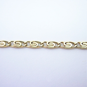 Small Scroll - 18kt Layered Chain